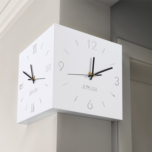 Double sided corner clock 2 - sided,