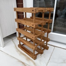 Wooden solid 8 Bottles Wine Rack - H 46 X L 25 X D 30cm