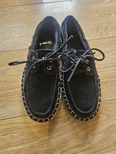 Zara Navy Ladies Suede Boat Shoe Size 6 BNWT