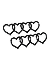 2 x Love Heart gloss black