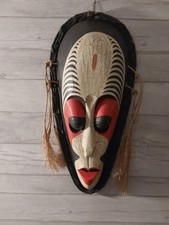 Hand Carved Wooden African Style Mask , Wall Plaque , Decoration  Tribal Art