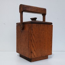 Art Deco Square Wood box Tea Caddy Biscuit Barrel 1930s 1940s 