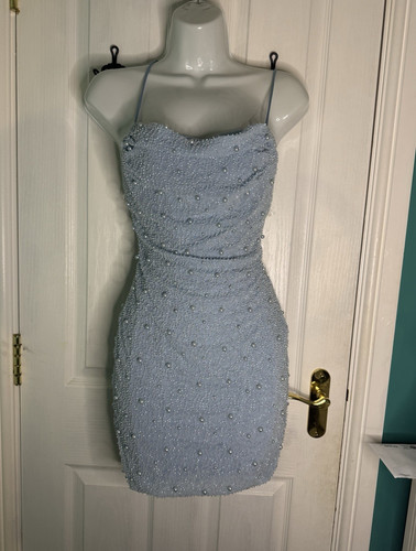 Polly blue beaded mini - oh,