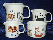 Cats & Kittens milk jugs, choice 3 sizes jug, or sugar pot bowl 4/7/10oz