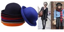 Classic Style Vintage Lady Vogue Women Men Wool Cute Trendy Bowler Derby Hat