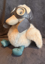 Rare Vintage 1987 ADMIRAL BIRD 5225 Duck Pilot Helmet 11 In. Stuffed Plush Toy