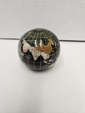 Semi Precious Stone World Globe Paperweight