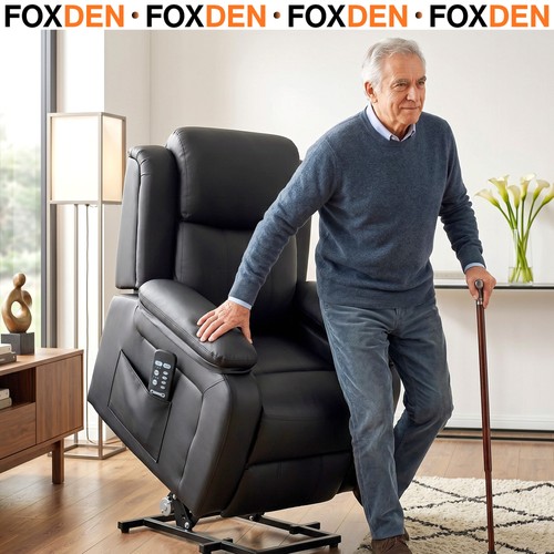 Black riser recliner chair - black,