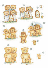 Teddy Bear Family A4 Die Cut