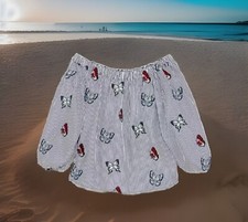 ZARA Blue Striped Top S Off