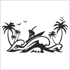 Surfer wave surf board vinyl