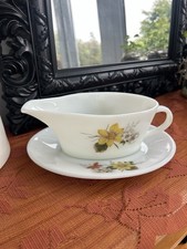 Vintage Pyrex Autumn Glory Gravy Boat And Saucer Retro Farmhouse Cottagecore