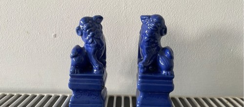 Pair chinese blue - chinese, glazed