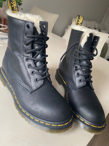 Martens fur lined boots - fur,