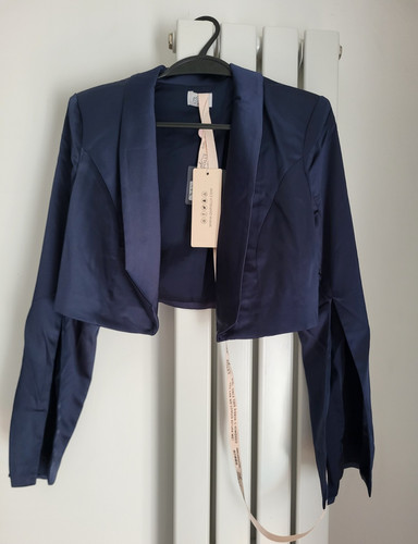 Polly blue satin - blue, cropped