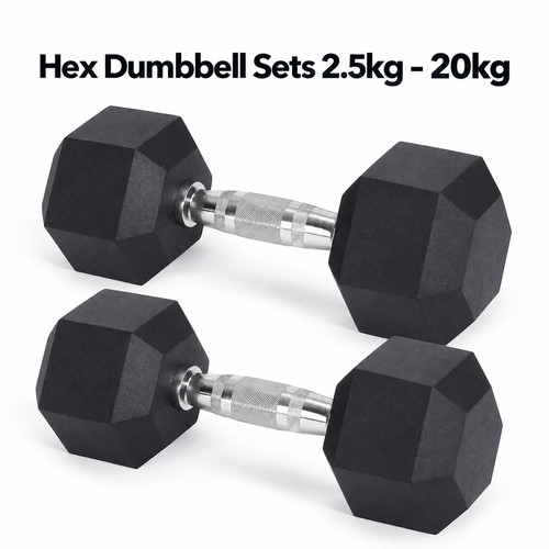 Hex dumbbells set - set, 2.5kg-20kg