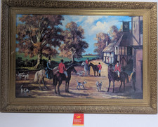 Dallas Simpson Framed Print Of The Local Hunt With Horses Dogs & Riders  MM4