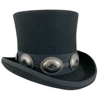 Black 100% Wool Felt Top Hat