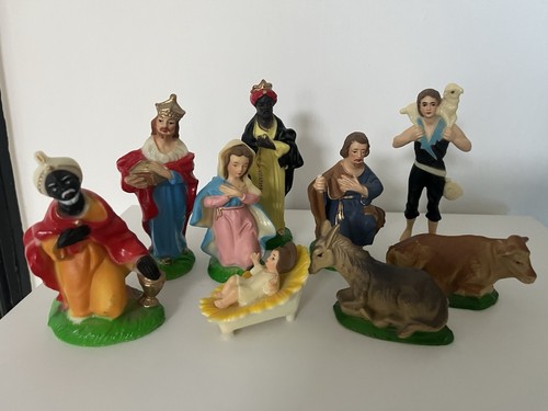 Vintage plastic nativity - plastic,
