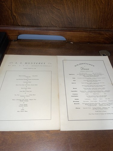 Monterey cruise ship menu - monterey,