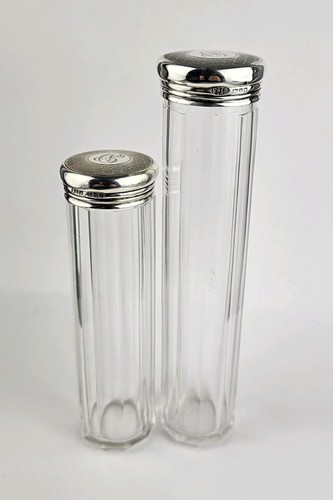 Silver glass topped - bottle, set
