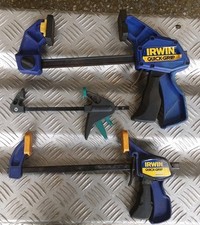 Wolfcraft & Irwin Quick Clamps x 3. 6 & 4 Inch Bar Clamps. 150mm. Used.