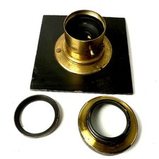 Antique brass camera lens - camera,