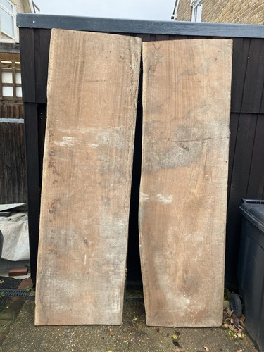 2no very wide mahogany sawn - very,