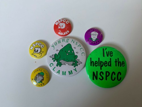 Nspcc vintage pin - vintage, 1980s