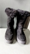 Zara Children girls black  faux fur lined  boots size uk 9, EU 27