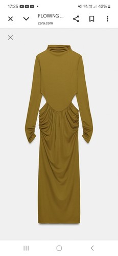 Zara mustard olive - ruched, maxi