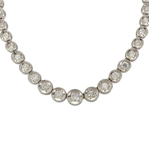 Tennis necklace platinum - necklace,