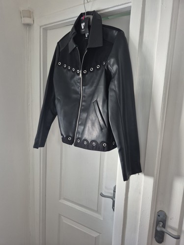 Very black studded faux - very,