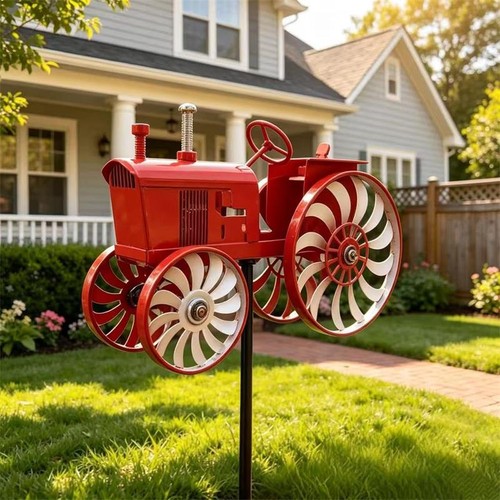 Vintage tractor wind spinner - vintage,