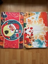 2x Santa Christmas Santa Mats - Bathroom Or Kitchen Rugs Festive Floor Decor