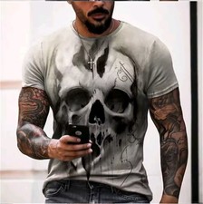Gothic Heavy Metal 3 D Skull T