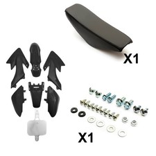 Pit Dirt Bike Black Plastics Flat Seat Bolts Bundle Kit CRF50 50cc 110cc 125cc