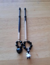 2 Wood Lace Bobbins. Spliced