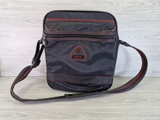Vintage Samsonite Carry On Flight Travel Bag Crossbody Shoulder Bag Black & Red