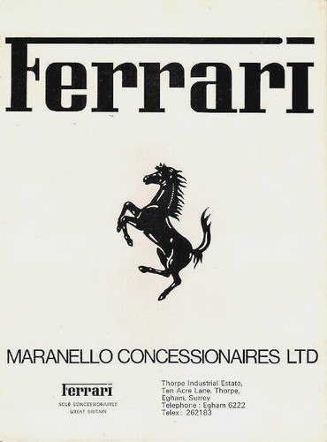 Ferrari range 1978 - 1978-1979, uk