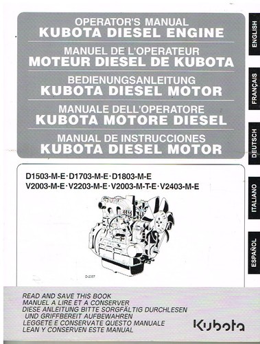 Kubota d1503 d1703 d1803 - d1703, v2003