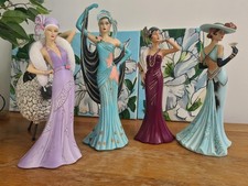 Collection of 4 Resin Art Deco Figurines 30cm collectible
