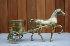 A Vintage Brass Horse & Half