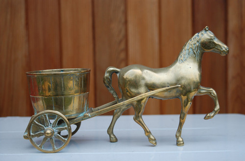 Vintage brass horse - vintage, &