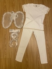 Boys Angel / Snowflake Costume With Jeans, Top, Wings And Halo Age 7-8
