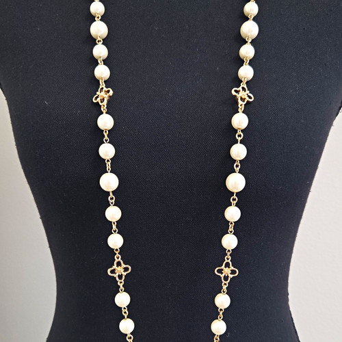 Gold tone faux - faux, ivory