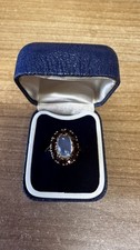 Vintage 9ct Gold Ring Blue