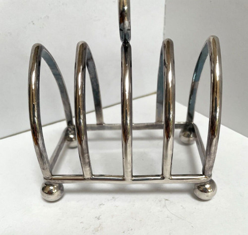 Antique silver plate toast - plate,