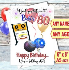 Bowls Birthday Card Woods Lawn Greens Personalised Mum Dad Grandad Nan Husband