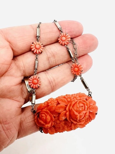 Art deco carved - celluloid, faux